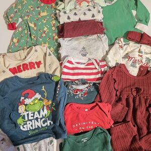 Christmas Holiday Baby Clothing Lot 12-18 Months